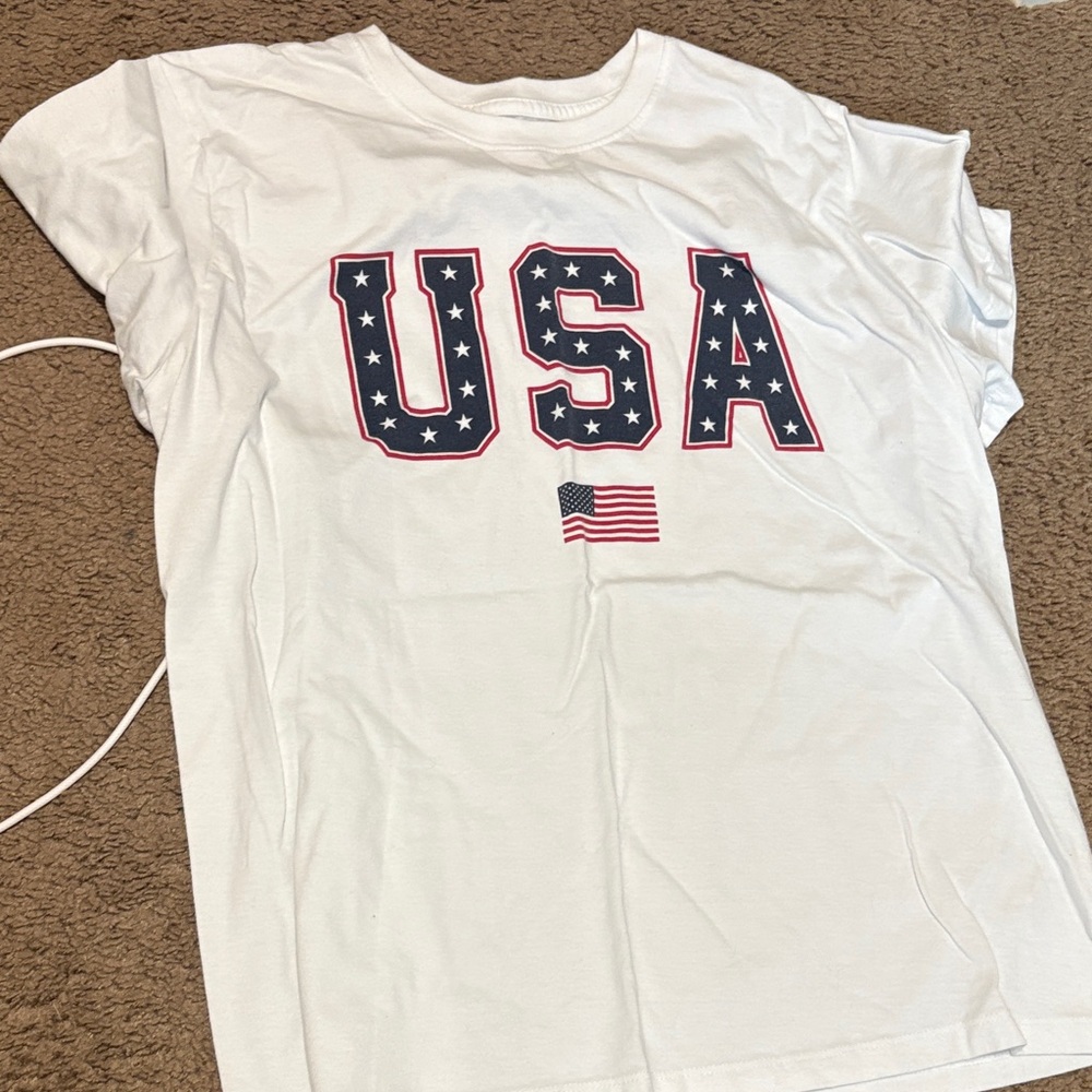 White USA Graphic T-Shirt